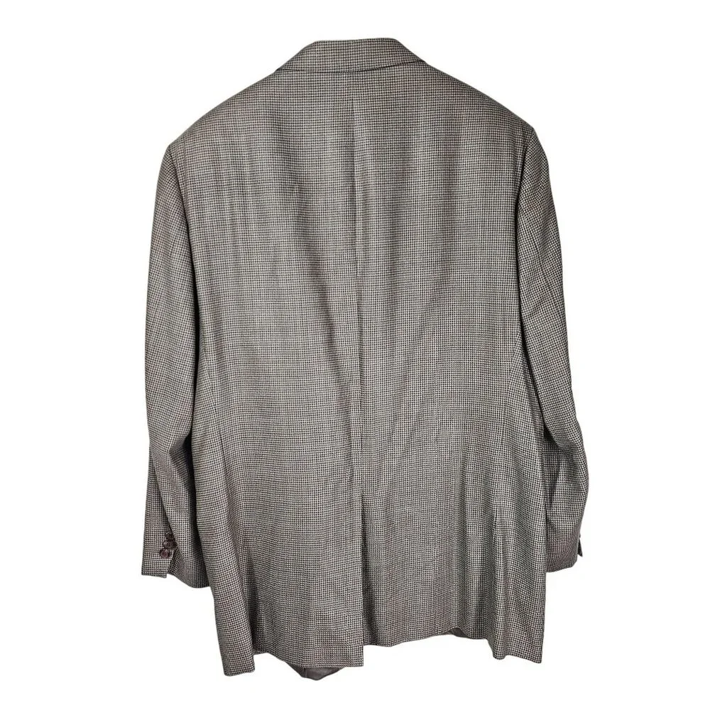 Lauren‎ Ralph Lauren Silk Wool Blazer Jacket 48L Houndstooth Ivy League Luxury